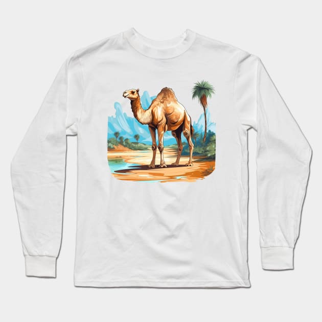 Desert Camel Long Sleeve T-Shirt by zooleisurelife